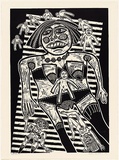 Artist: b'HANRAHAN, Barbara' | Title: b'Little men' | Date: 1988 | Technique: b'linocut, printed in black ink, from one block'