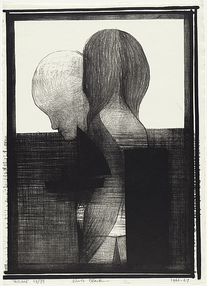 Artist: b'Blackman, Charles.' | Title: b'Passage' | Date: 1966 | Technique: b'lithograph, printed in black ink, from one plate'