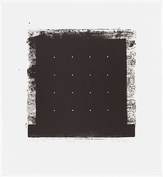 Artist: b'Hickey, Dale.' | Title: b'Dark thing' | Date: 1993 | Technique: b'lithograph, printed in black ink, from one stone'