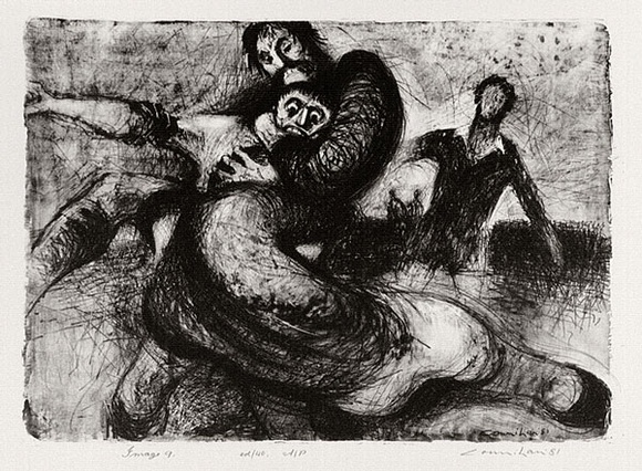 Artist: b'Counihan, Noel.' | Title: b'Sunday afternoon rugby.' | Date: 1981 | Technique: b'lithograph, printed in black ink, from one stone'