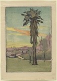 Artist: b'Harris, Mary P.' | Title: b'Nocturne, Elder Gardens' | Date: 1927 | Technique: b'linocut, printed in colour, from mutliple blocks'