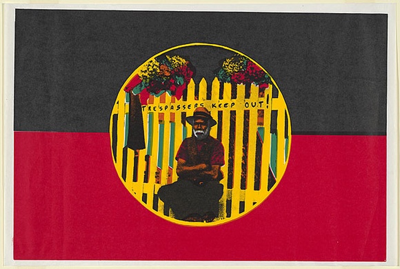 Artist: b'Quaill, Avril.' | Title: b'Trespassers keep out!' | Date: 1982 | Technique: b'screenprint, printed in colour, from multiple stencils'