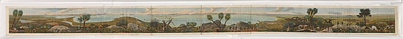 Title: bPanoramic view of King George's Sound, part of the colony of Swan River. | Date: 1834 | Technique: b'etching and aquatint, printed in black ink, from three plates; hand- coloured'