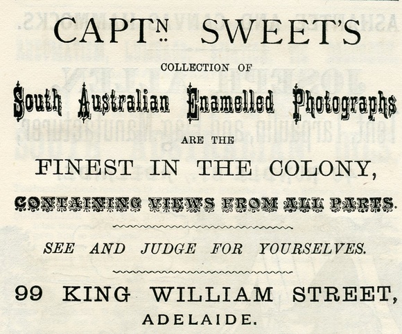 Artist: SWEET, Samuel | Title: Captain Sweet's collection of South Australian Enamelled Photographs.