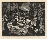 Artist: b'Patterson, Ambrose.' | Title: b'Pounding poi, Hawaii' | Date: c.1925 | Technique: b'woodblock, printed in black ink, from one block'