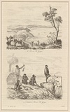 Title: b'Le port du Roi George and Naturels du port du Roi George [King George Sound and Natives of King George Sound]' | Date: 1835 | Technique: b'engraving, printed in black ink, from one steel plate'