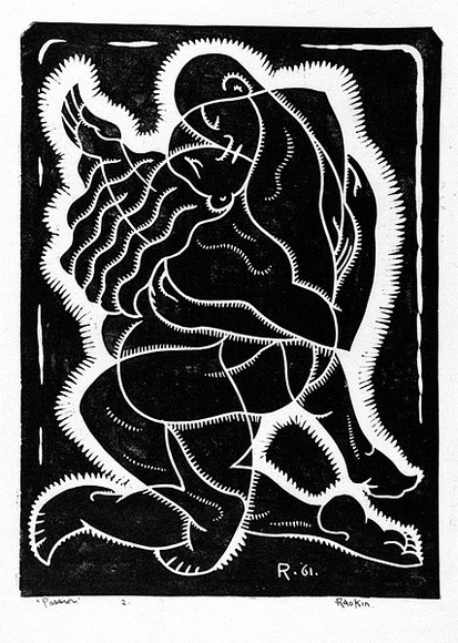 Artist: b'Hawkins, Weaver.' | Title: b'Passion' | Date: 1961 | Technique: b'linocut, printed in black ink, from one block' | Copyright: b'The Estate of H.F Weaver Hawkins'