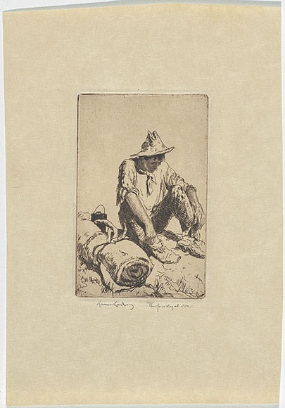 Artist: b'LINDSAY, Lionel' | Title: b'The prodigal son' | Date: 1935 | Technique: b'etching, printed in brown ink, from one plate' | Copyright: b'Courtesy of the National Library of Australia'