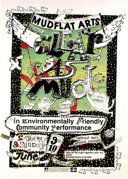 Artist: b'ACCESS 1' | Title: b'Clear as mud' | Date: 1990 | Technique: b'screenprint, printed in colour, from multiple stencils'