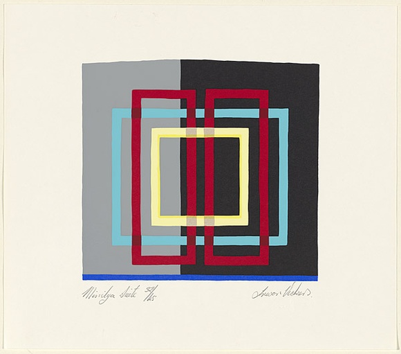 Artist: b'Vickers, Trevor.' | Title: b'not titled [Blue, yellow and red squares].' | Date: 2000 | Technique: b'screenprint, printed in colour, from multiple stencils'