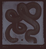 Artist: b'Danaher, Suzanne.' | Title: b'not titled [black swirl on white and black background]' | Date: 1998 | Technique: b'lithograph, printed in white ink, from one stone'