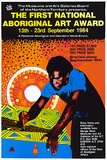 Artist: REDBACK GRAPHIX | Title: The first national Aboriginal art award | Date: 1984 | Technique: screenprint, printed in colour, from six stencils | Copyright: © Raymond John Young