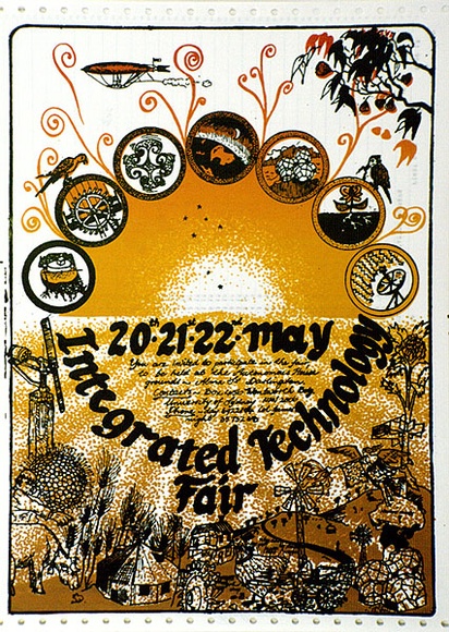 Artist: EARTHWORKS POSTER COLLECTIVE | Title: Integrated Technology Fair. | Date: 1977 | Technique: screenprint, printed in colour, from multiple stencils