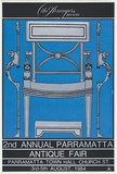 Title: The arrangers present 2nd annual Parramatta Antique Fair | Date: 1984 | Technique: screenprint, printed in colour, from three stencils