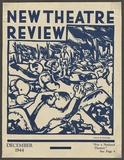 Artist: b'Bainbridge, John.' | Title: b'(frontcover) New theatre review: December 1944.' | Date: Dec 1944 | Technique: b'linocut, printed in blue ink, from one block; letterpress text'
