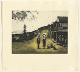 Artist: SHEAD, Garry | Title: Thirroul | Date: 1994-95 | Technique: etching and aquatint, printed in black and yellow inks, from two plates | Copyright: © Garry Shead