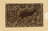 Artist: Derham, Frances. | Title: Decorative envelope: Kangaroo with insert and outer envelope. | Date: (1934) | Technique: linocut, printed in brown ink, from one block