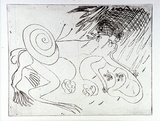Artist: BOYD, Arthur | Title: Nebuchadnezzar with a snail on his back. | Date: (1968-69) | Technique: etching, printed in black ink, from one plate | Copyright: Reproduced with permission of Bundanon Trust