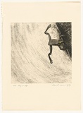 Artist: b'ROSE, David' | Title: b'Frog on edge' | Date: 1979 | Technique: b'etching, printed in black ink, from one plate'