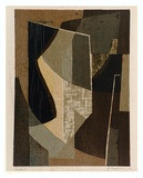 Artist: b'Thompson, Roma.' | Title: b'Abstract' | Date: 1953 | Technique: b'screenprint, printed in colour, from five painted lacquer reduction stencils'