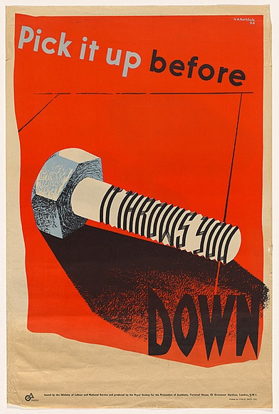 Artist: b'ROTHHOLZ, H.A.' | Title: b'Pick it up before it throws you down [recto]' | Date: 1944 | Technique: b'lithograph'