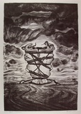 Artist: Connors, Anne. | Title: Embrace | Date: 1986 - 1987 | Technique: lithograph, printed in black ink, from one stone