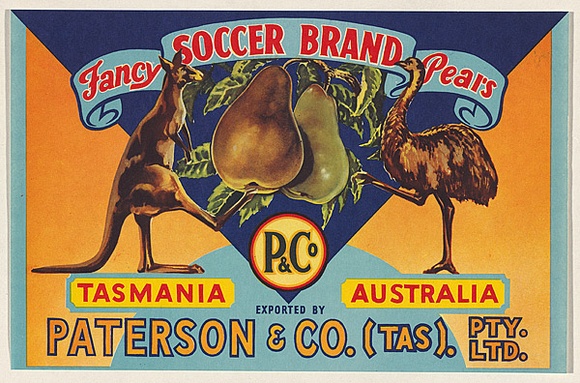 Title: b'Label for Fancy soccer brand pears [fruit crate label]' | Date: 1900s | Technique: b'offset-lithograph, printed in colour, from multiple stones'