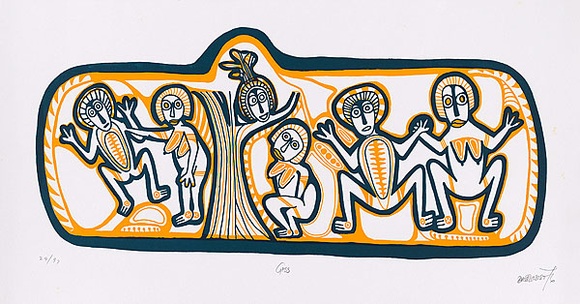 Artist: b'Lasisi, David.' | Title: b'Gaas' | Date: 1976 | Technique: b'screenprint, printed in colour, from two stencils'