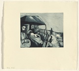 Artist: SHEAD, Garry | Title: DH Lawrence and Frieda | Date: c. 1994 | Technique: etching and aquatint, printed in blue/black ink, from one plate | Copyright: © Garry Shead