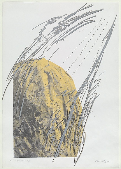 Artist: b'MEYER, Bill' | Title: b'Strata quarter bag (Sukkos)' | Date: 1986 | Technique: b'photo-screenprint, printed in colour, from four stencils' | Copyright: b'\xc2\xa9 Bill Meyer'