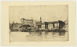 Artist: b'LONG, Sydney' | Title: b'Circular Quay, Sydney' | Date: 1926 | Technique: b'line-etching and drypoint, printed in warm black ink with plate-tone, from one copper plate' | Copyright: b'Reproduced with the kind permission of the Ophthalmic Research Institute of Australia'