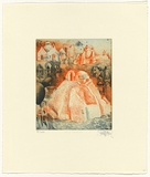 Title: Mykonos | Date: 1991 | Technique: etching, printed in blue and orange ink, from one plate