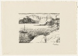 Artist: Rees, Lloyd. | Title: Tamar River, Tasmania | Date: c.1984 | Technique: transfer-lithograph, printed in black ink, from one stone | Copyright: © Lloyd Rees. Licensed by VISCOPY, Australia
