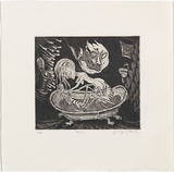 Artist: b'Gittoes, George.' | Title: b'Hair.' | Date: 1971 | Technique: b'etching, printed in black ink, from one plate'