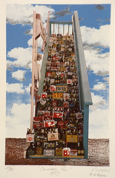 Artist: Niven, Virginia. | Title: Cannery row | Date: 1993 | Technique: photo-litho from collage, printed in colour from multiple plates