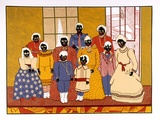 Artist: b'HANRAHAN, Barbara' | Title: b'Black family' | Date: 1977 | Technique: b'screenprint, printed in colour, from seven stencils'