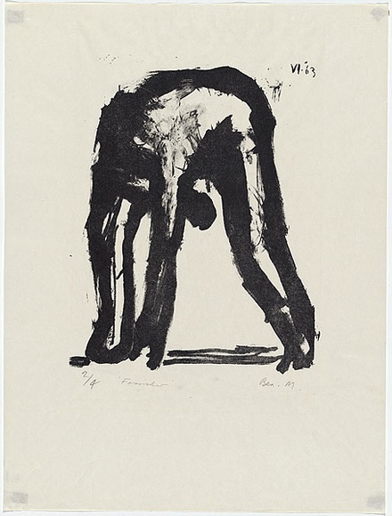 Artist: b'MADDOCK, Bea' | Title: b'Fossicker' | Date: 1963 | Technique: b'lithograph, printed in black ink by hand-burnishing, from one stone'