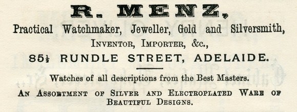 Title: R. Menz. Watchmaker and Jeweller
