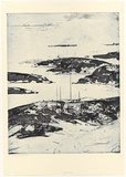 Artist: SCHMEISSER, Jorg | Title: Mawson Station | Date: 2001 | Technique: etching, printed in blue ink, from one plate | Copyright: © Jörg Schmeisser