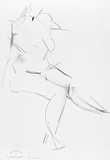 Artist: b'Powditch, Peter.' | Title: b'not titled [seated female nude]' | Date: c.1972 | Technique: b'lithograph, printed in black ink, from one plate'