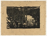 Artist: AMOR, Rick | Title: Flooded river. | Date: 1995 | Technique: woodcut, printed in black ink, from one block