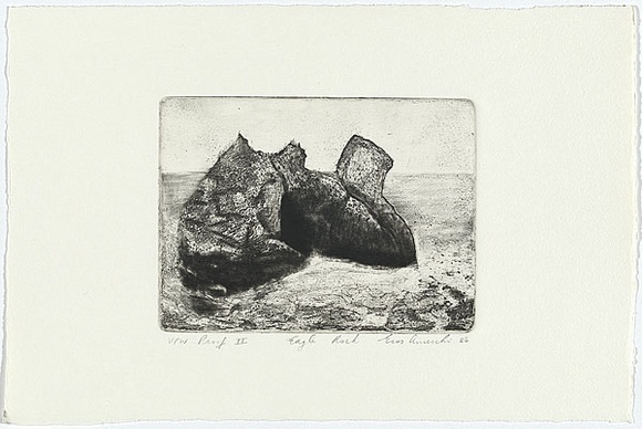 Artist: b'Anceschi, Eros.' | Title: b'Eagle rock' | Date: 1986 | Technique: b'aquatint, printed in black ink, from one plate'