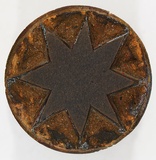 Artist: Rees, Ann Gillmore. | Title: not titled [star] | Date: c.1942 | Technique: engraved linoblock mounted on cotton reel