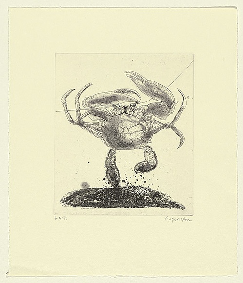 Artist: b'Law, Roger.' | Title: b'(Dancing crab)' | Date: 2004 | Technique: b'etching and aquatint, printed in black ink, from one plate'