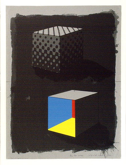 Artist: b'ROSE, David' | Title: b'Two cubes (2 sheets)' | Date: 1972 | Technique: b'screenprint, printed in colour, from multiple stencils'
