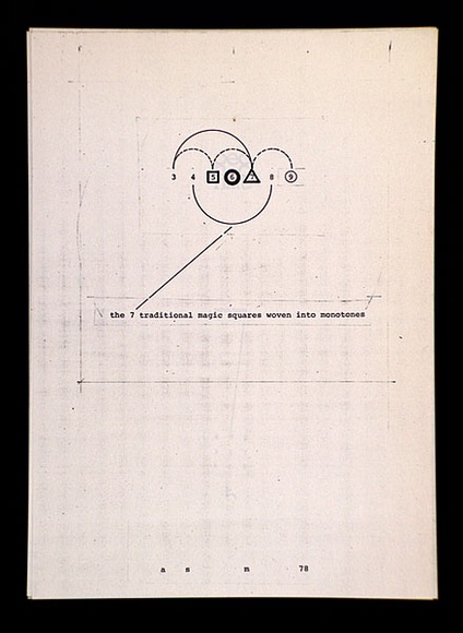 Artist: b'SELENITSCH, Alex' | Title: b'The 7 Traditional Magic Squares...' | Date: 1978 | Technique: b'offset lithograph, printed in black ink, from one paper-plate'