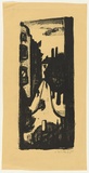 Artist: b'SELLBACH, Udo' | Title: b'(View of a city street)' | Date: 1950 | Technique: b'lithograph, printed in black ink, from one stone [or plate]'