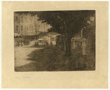 Artist: b'TRAILL, Jessie' | Title: b'Afternoon in Collins Street.' | Date: 1911 | Technique: b'etching and aquatint, printed in black ink, from one plate'