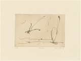 Artist: b'Olsen, John.' | Title: b'The leap' | Date: 1975 | Technique: b'etching, printed in black ink, from one zinc plate' | Copyright: b'\xc2\xa9 John Olsen. Licensed by VISCOPY, Australia'