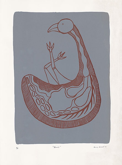 Artist: b'Clarmont, Sammy.' | Title: b'Nhampi' | Date: 1997 | Technique: b'screenprint, printed in colour, from two stencils'